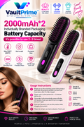 VaultPrime Cordless Hair Straightening Brush - product feature image